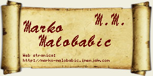 Marko Malobabić vizit kartica